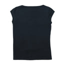 Diesel Black Striped Chest Logo Cap Sleeve Stretch Shirt (M)