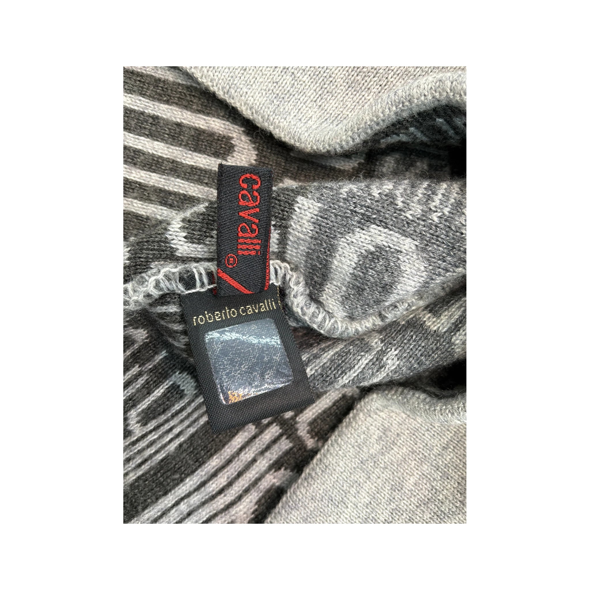 Roberto Cavalli Logo Pattern Knit Beanie