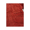 Red Suede Utility Jacket with Paisley Lining