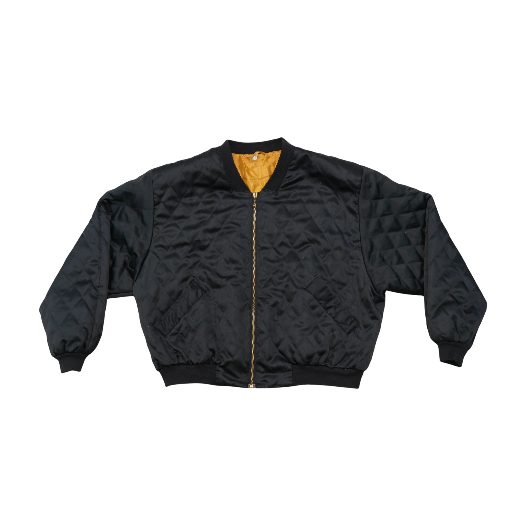 Casaco Bomber vintage preto Acolchoado