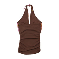 Y2K Sequin Paisley Halter Tank Top
