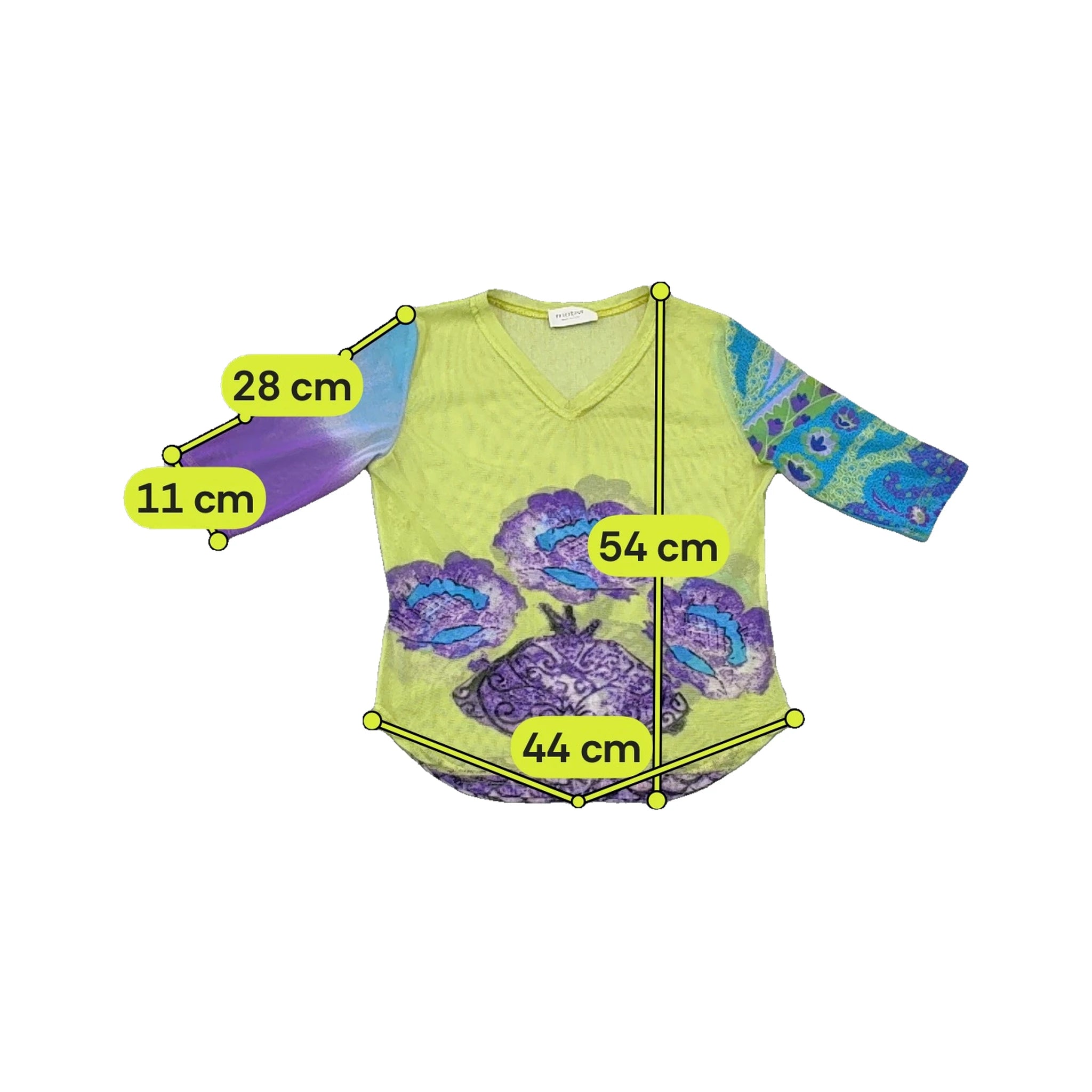 Blusa Motivi em Rede floral com decote em V