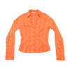 Xanaka Sheer Metallic Stripe Fitted Blouse