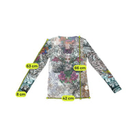 RO Floral Tattoo Print Mesh Blouse (Repriced)