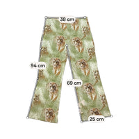 Lefato Tiger Print Stretch Flare Pants