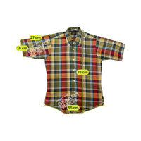 Career Club Madras Plaid Short Sleeve Cotton Blend Shirt