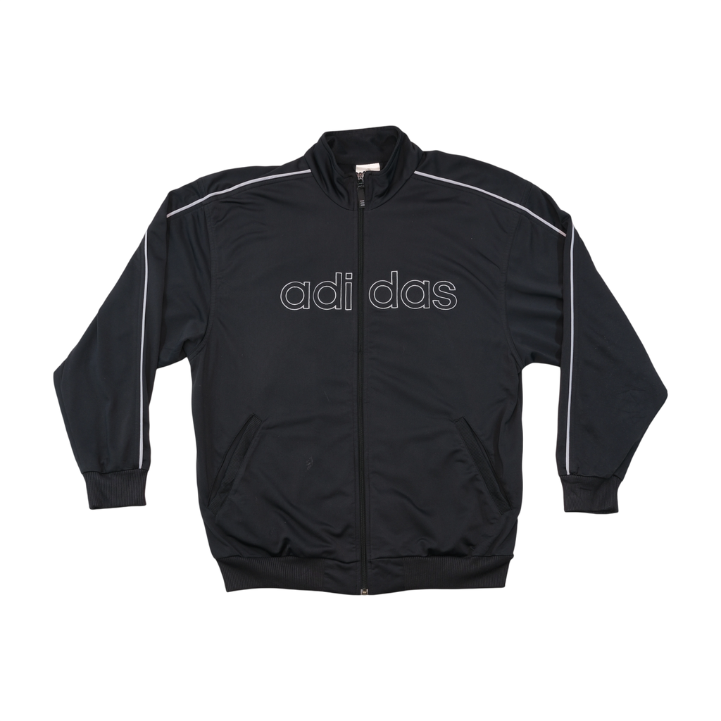 adidas Black Logo Piped Track Jacket (lavagem?)