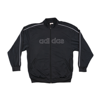 adidas Black Logo Piped Track Jacket (lavagem?)