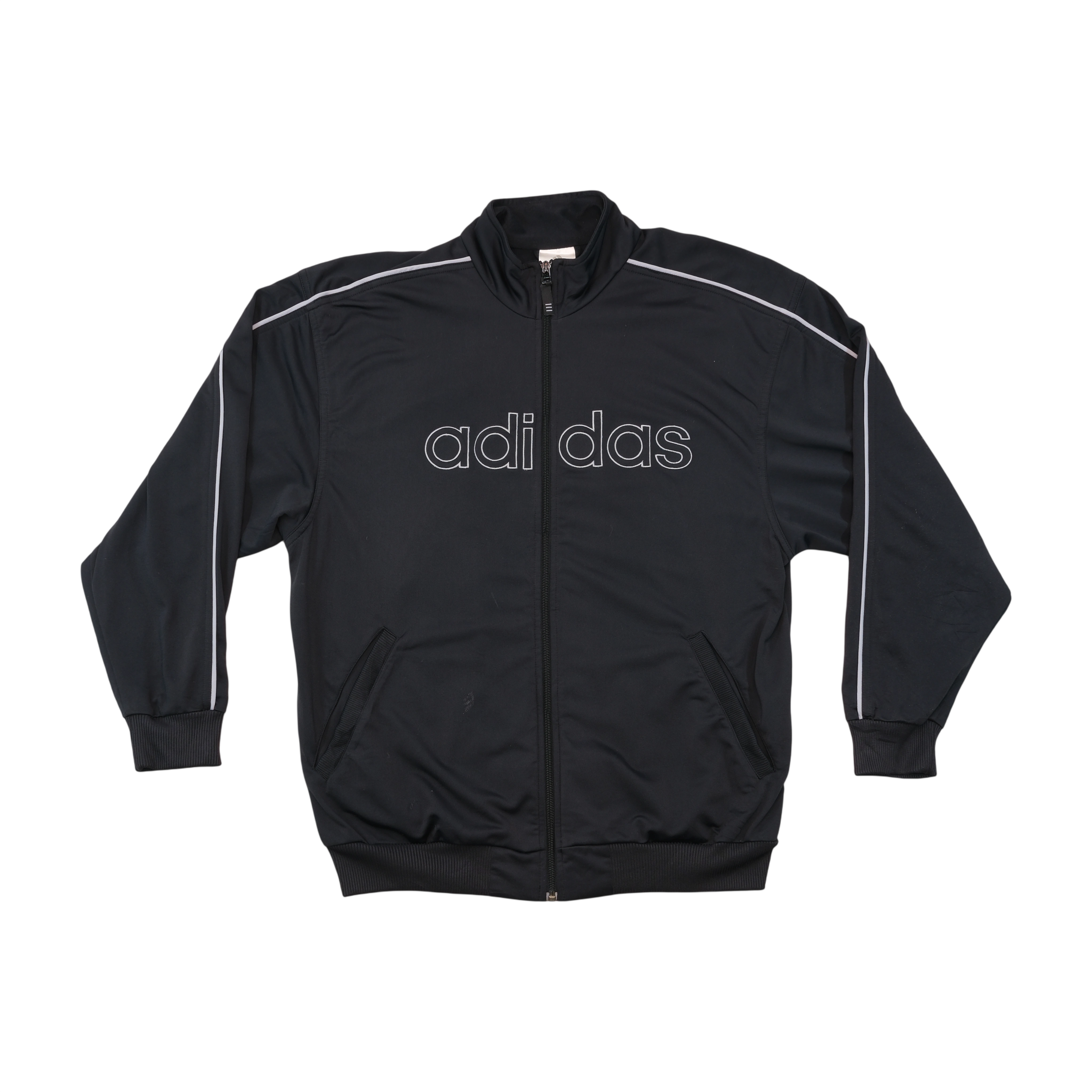 adidas Black Logo Piped Track Jacket (lavagem?)