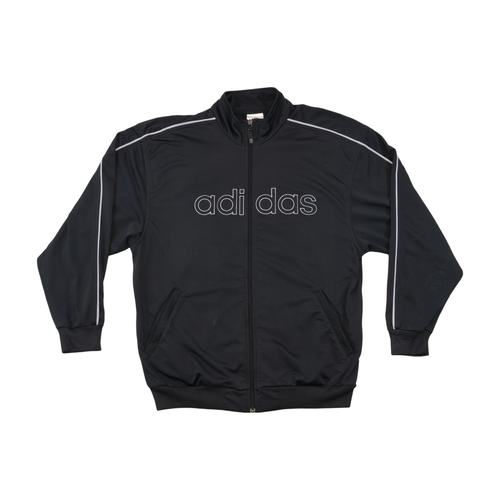 adidas Black Logo Piped Track Jacket (lavagem?)