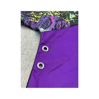 Vintage Abstract Print Purple Pullover Ski Jacket