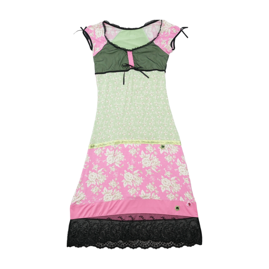 Vestido VIVE MARIA com Patchwork floral e Bainha em renda