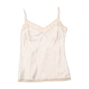 Vintage Sheer Mesh Trim Satin Camisole Tank Top