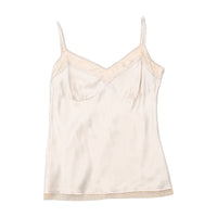 Vintage Sheer Mesh Trim Satin Camisole Tank Top
