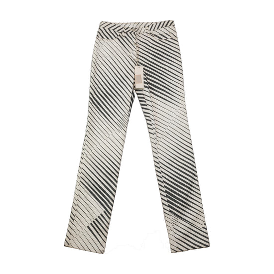 N.L. Cool Diagonal Stripe Cotton Blend Pants (New With Tag)