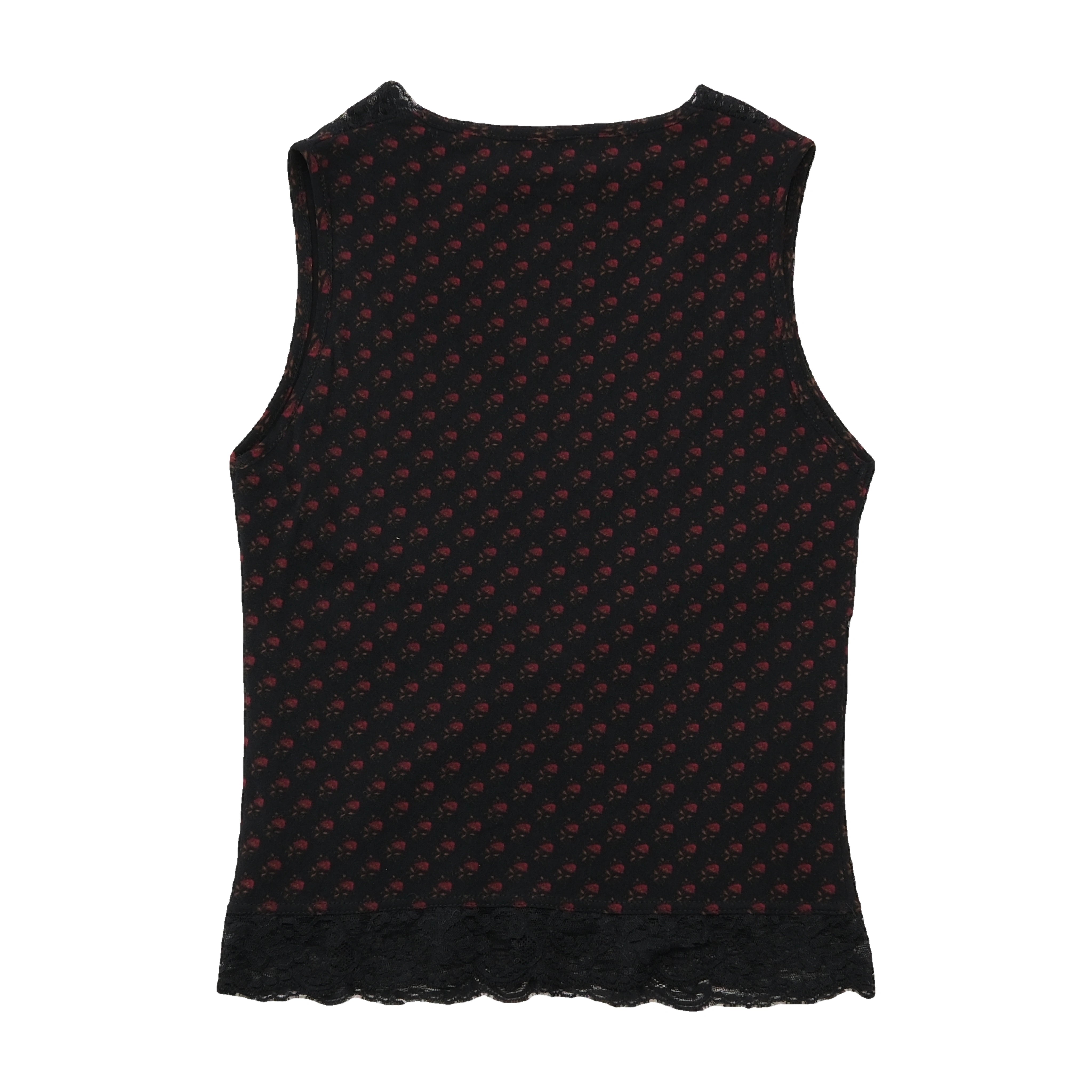 Phard Floral Lace Trim Tank Top