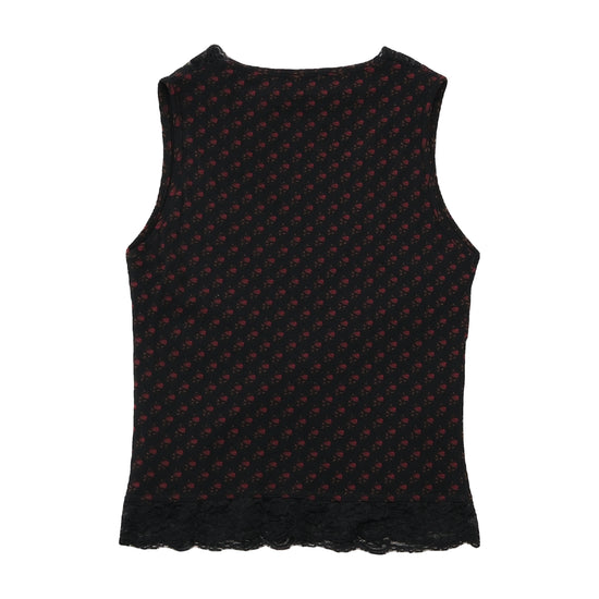 Phard Floral Lace Trim Tank Top