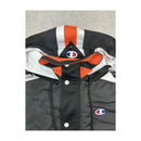 Champion Snap-Front Hooded Short Sleeve Windbreaker Jacket - Black/White/Orange