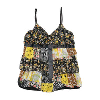 Italian Patchwork Floral Tiered Tank Top