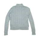 Gray Cable Knit Zip Sweater