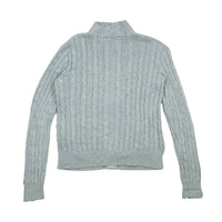Gray Cable Knit Zip Sweater