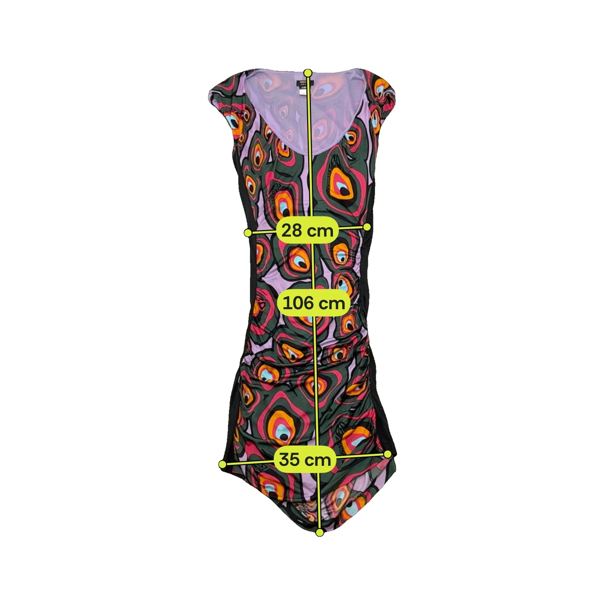 Miss Sixty Collection Psychedelic Print Ruched Dress