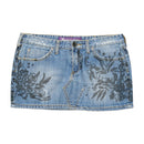 Monica's Jeans Floral Print Denim Mini Skirt