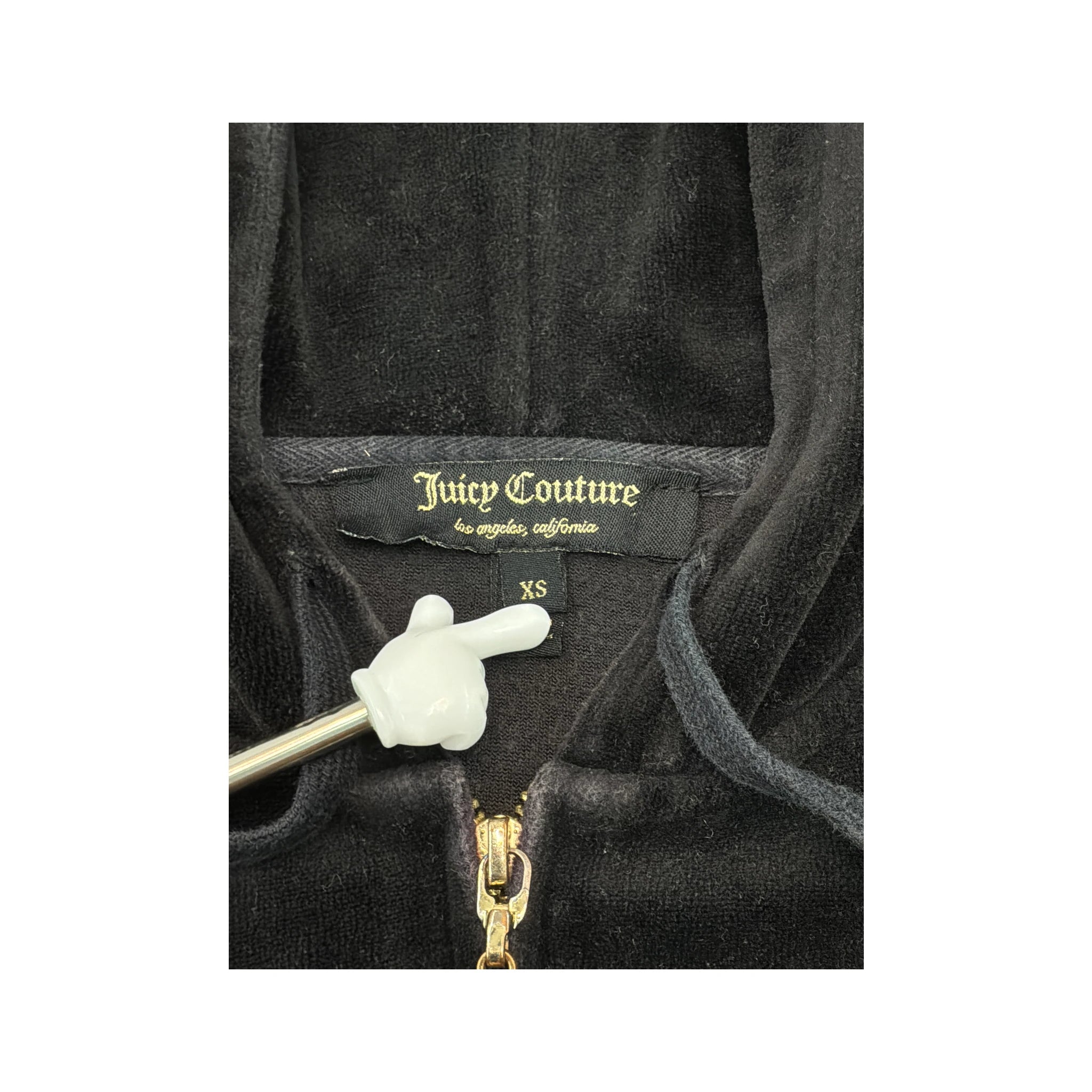 Juicy Couture Black Velour Zip Up Hoodie