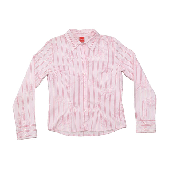 s.Oliver Floral Striped Cotton Button Up Shirt