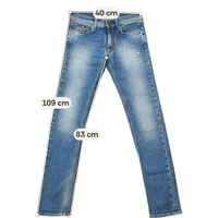 Mid-Wash Slim Straight Jeans