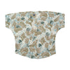 Classic Fashion Blue & Brown Abstract Print Snap Button Shirt