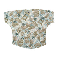 Classic Fashion Blue & Brown Abstract Print Snap Button Shirt