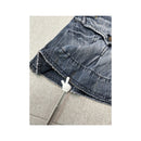 Miss Sixty Denim Mini Skirt with Flap Pockets and Clover Appliqué