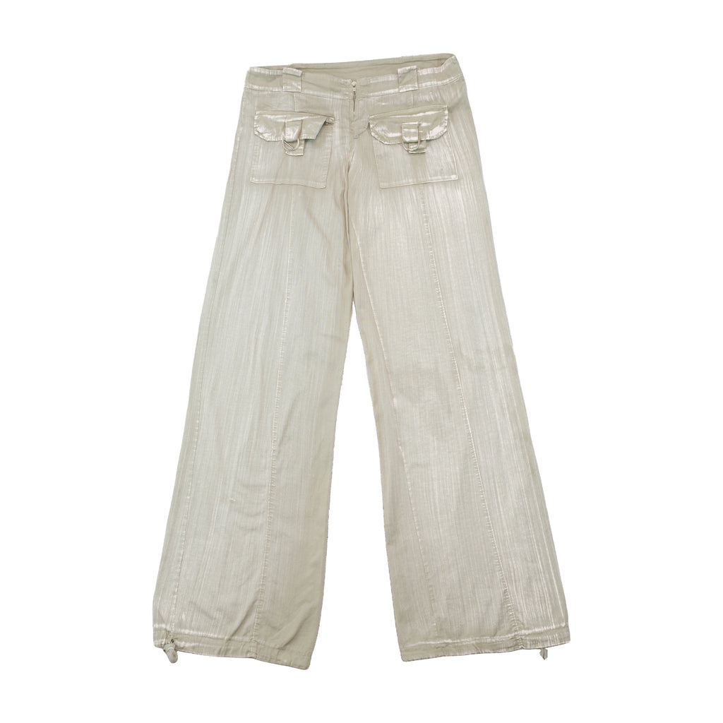 Vintage Shimmer Wide Leg Cargo Pants
