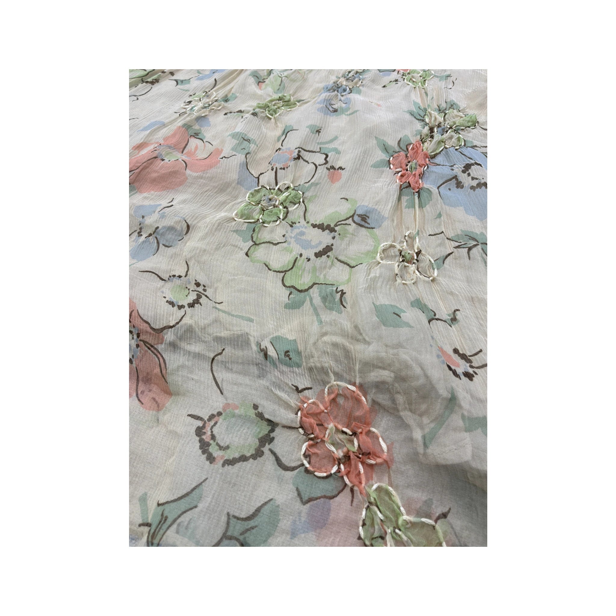 Aspesi Floral Appliqué Silk Skirt