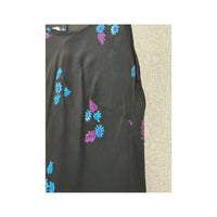 Vintage Black Floral Sleeveless Maxi Dress