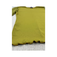 Anteprima Back Collection Sheer Bell Sleeve Lettuce Hem Blouse