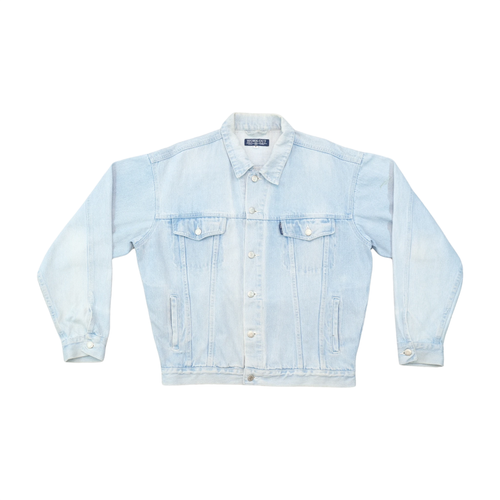WORK OUT Vintage Light Wash Cotton Denim Trucker Jacket