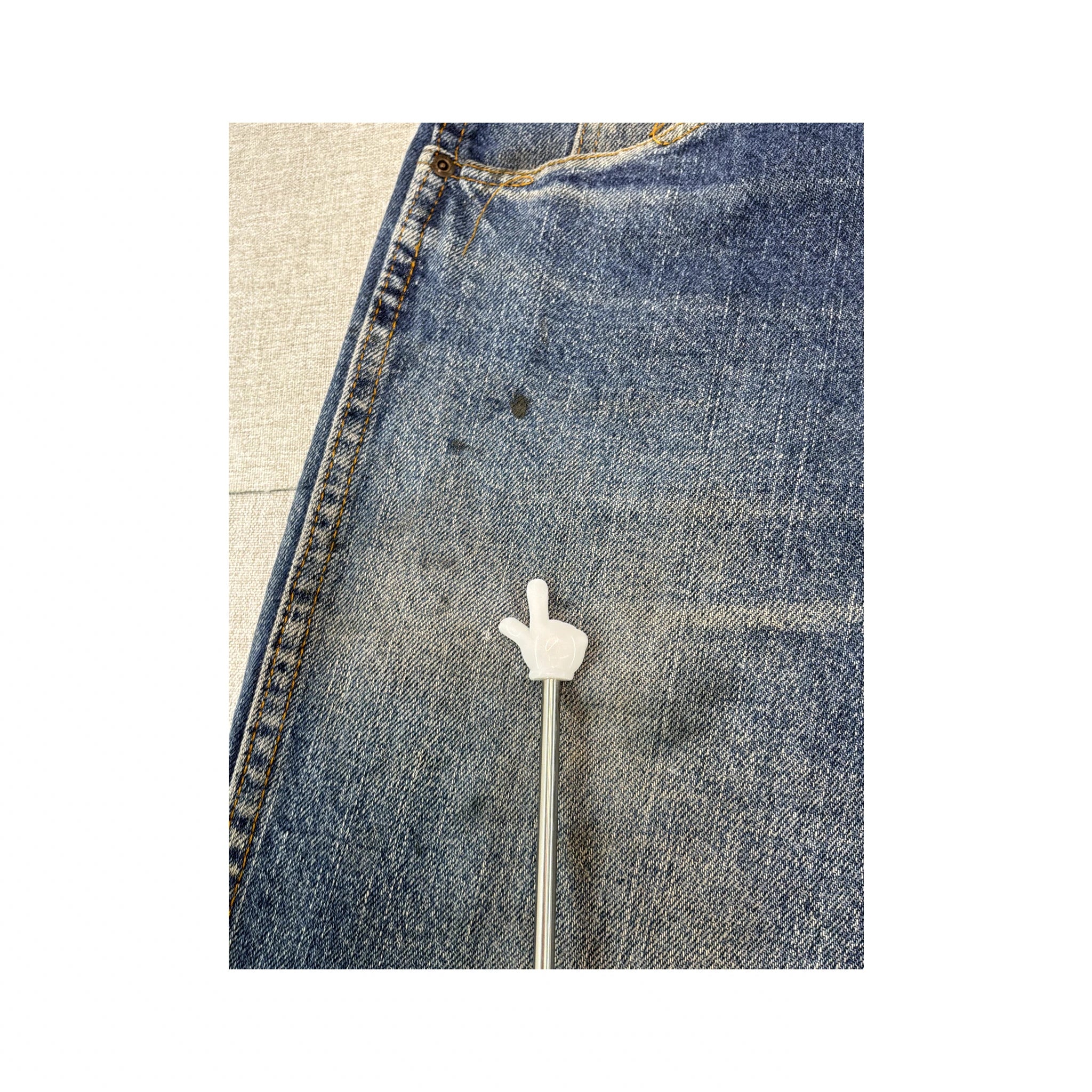 Calças de ganga Dickies vintage em algodão de perna direita Desbotados