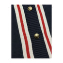 Casaco de malha Tommy Hilfiger Azul-marinho com decote em V e Acabamento às riscas vermelhas/Brancas