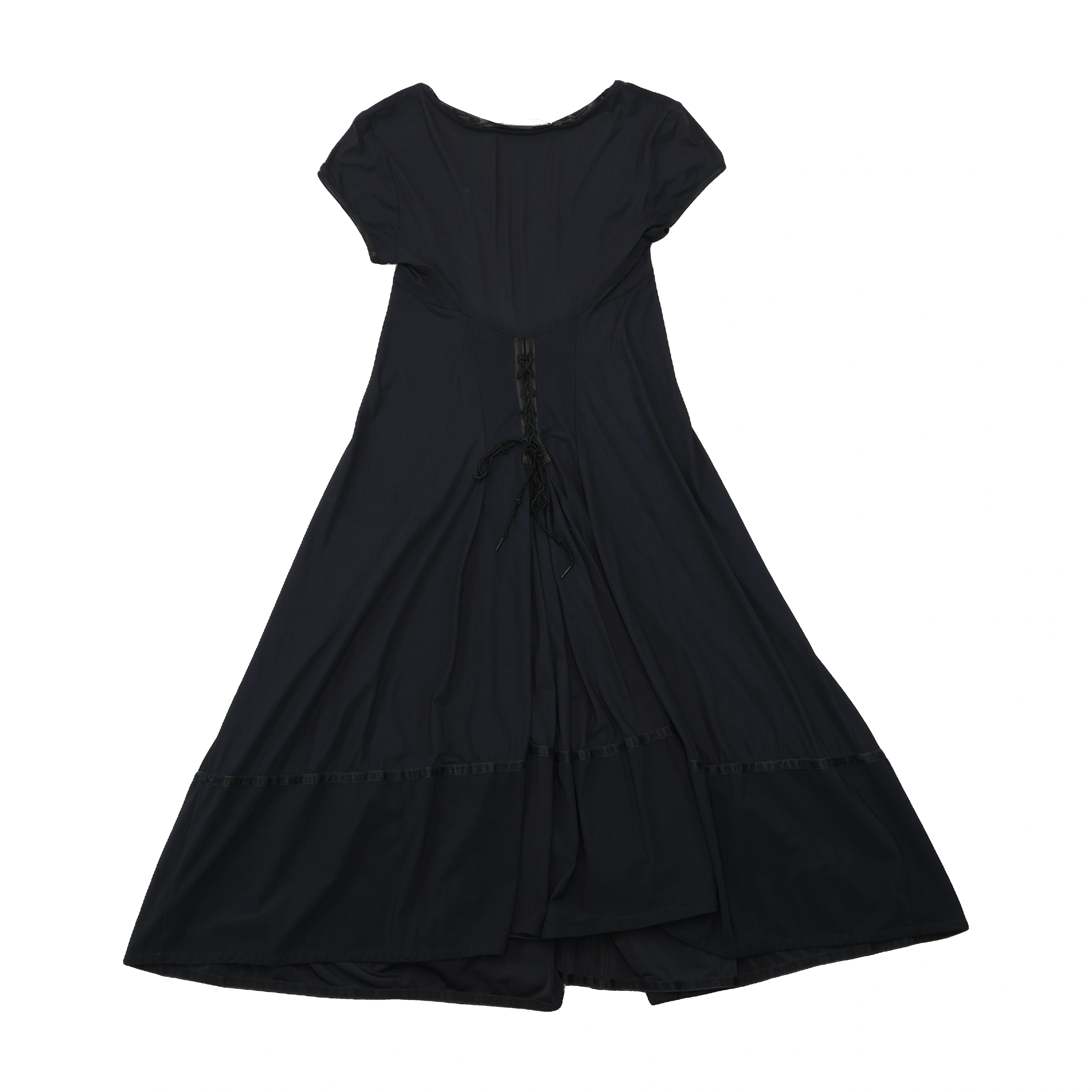 Marithé + François Girbaud Black Corset Back Fit and Flare Dress