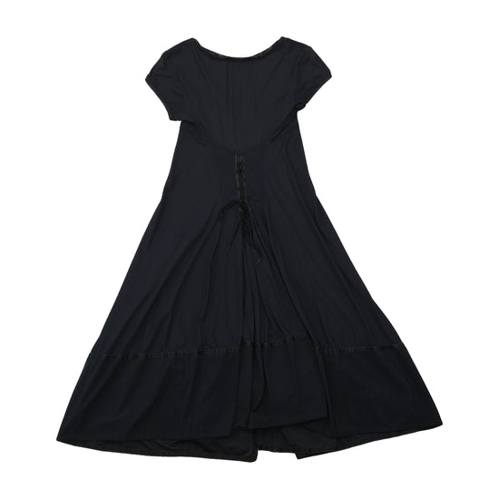 Marithé + François Girbaud Black Corset Back Fit and Flare Dress