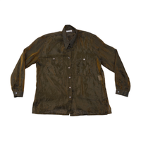Ventidue Shimmer Sheer Crinkled Button Front Shirt