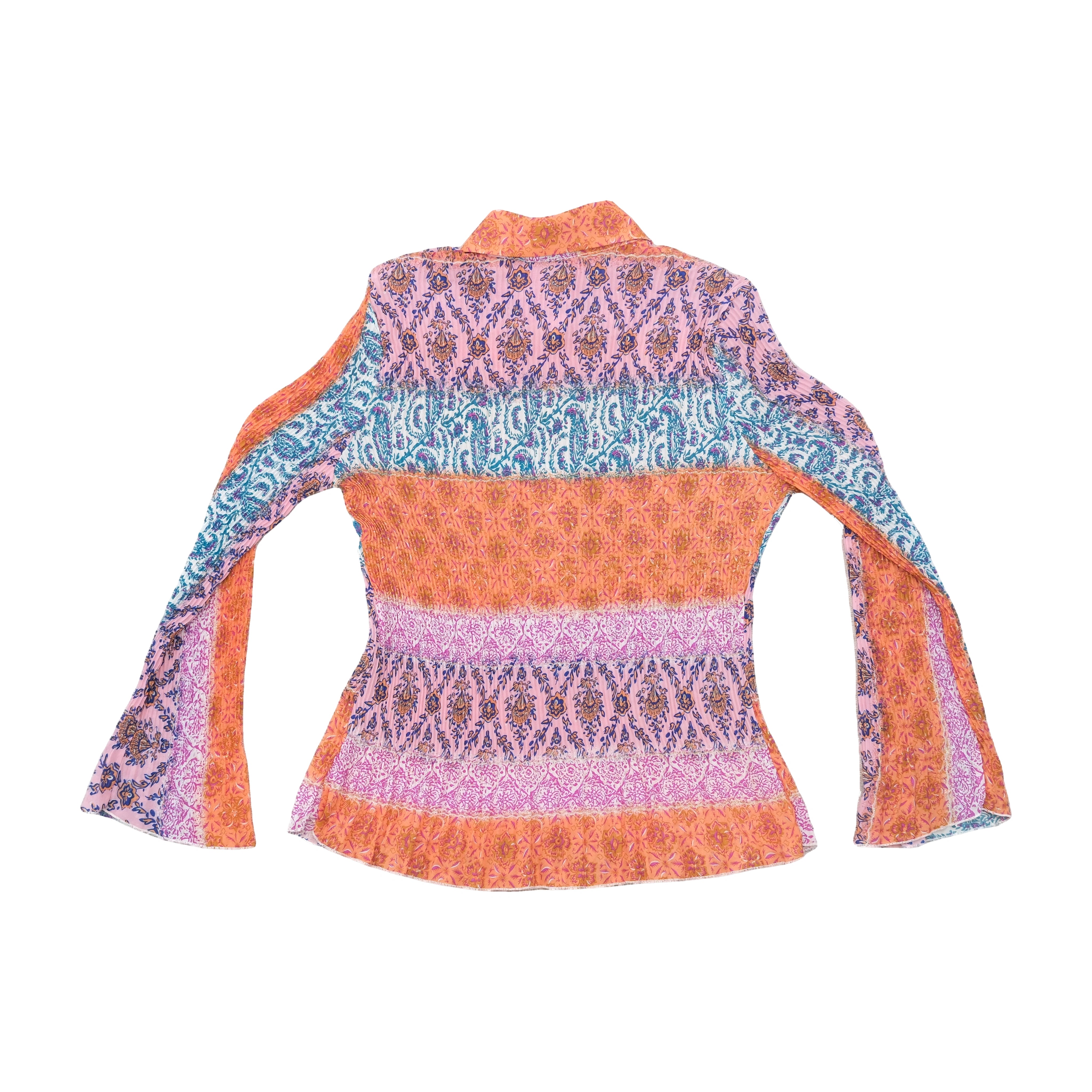 Vintage Patchwork Floral Paisley Collared Blouse