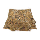 Leopard Print Tiered Ruffle Viscose Mini Skirt