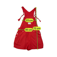 Vintage Phard Red Cotton Short Overalls