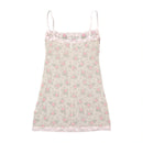 Moschino Lingerie Floral Embroidered Mesh Lace Trim Tank Top
