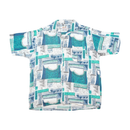 Vintage Abstract Geometric Print Short Sleeve Shirt