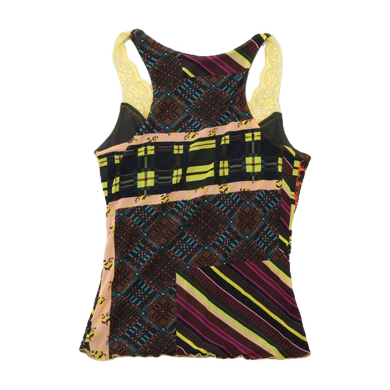 Patchwork Lace Trim Tank Top