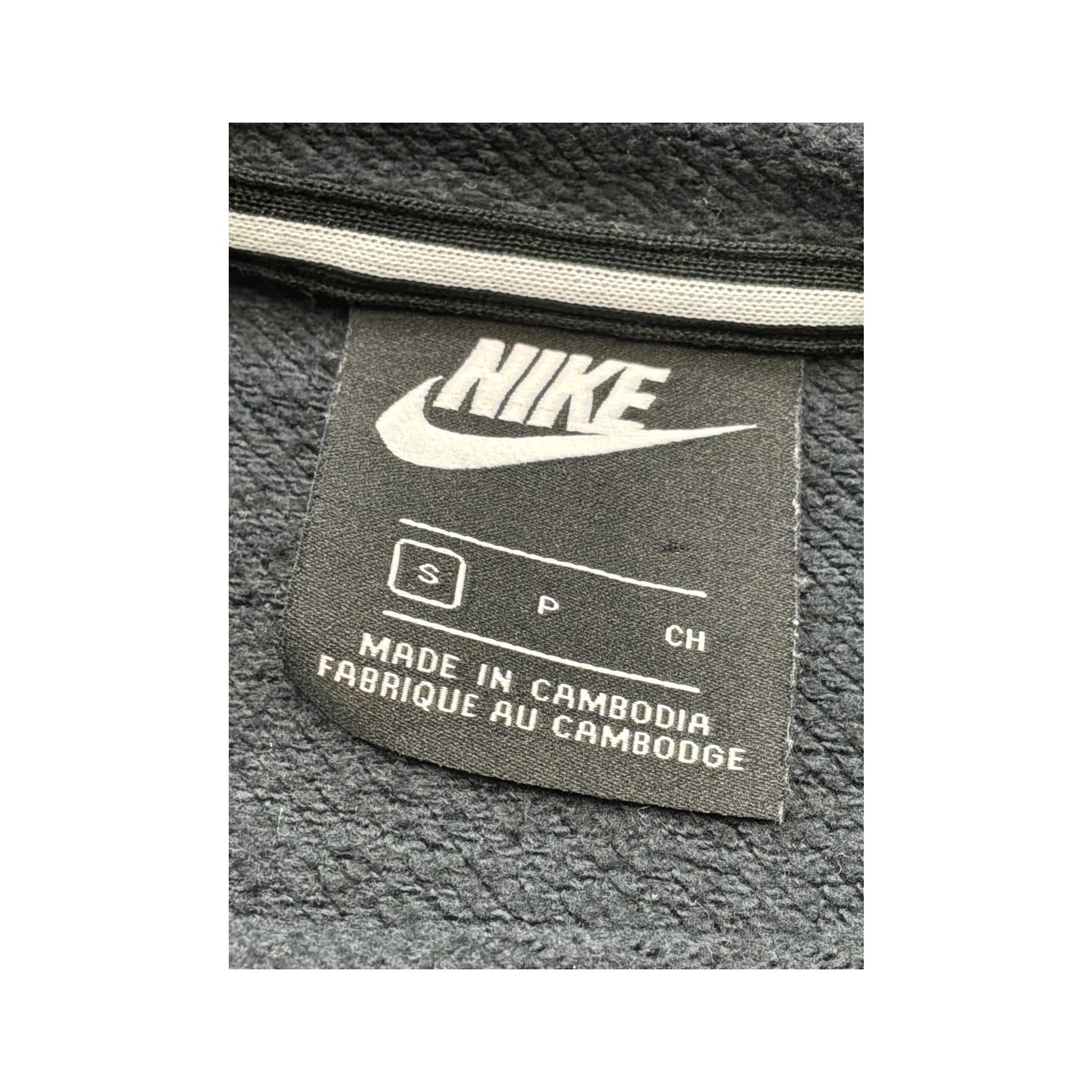 Nike Metallic Logo Cropped Cotton Blend Hoodie Sweater
